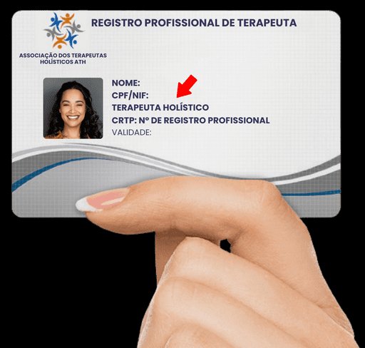 Carteirinha Registro Profissional de Terapeuta Holístico – Associação dos Terapeutas Holísticos ATH – CRTP – Ibrath Inbrath