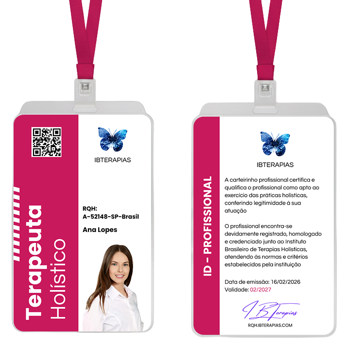 Carteirinha Digital de Terapeuta Associado IBTerapias - Certificação Profissional em Terapias Holísticas
